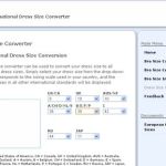 85B, Convertidor de tallas internacional de prendas para chicas