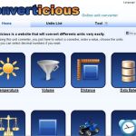Converticious, Conversor online para multiples unidades de medida