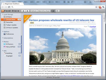 MagicCube Feedstore, Extension de Chrome para leer offline los feeds de Google Reader