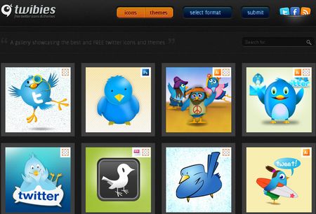 Twibies, Coleccion de iconos y fondos libres para Twitter