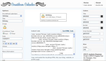Countdown Calendar, Crea un calendario de cuenta atras para tu web
