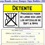 DangerSignGenerator, Aplicacion online para crear carteles de prohibido o peligro