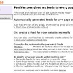 FeedYes, Genera canales RSS para sitios que no lo tengan