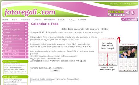 Foto Regali, Crea calendarios personalizados con tus imagenes