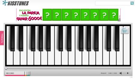 Kisstunes, Piano online para componer musica y compartirla en la red
