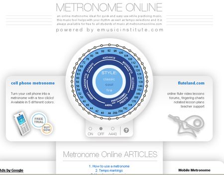Folleto autobús Bóveda Metronome, Metronomo online para profesionales y aficionados a la musica -  Soft & Apps