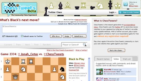 Play Chess on Twitter, Juego de Ajedrez para Twitter