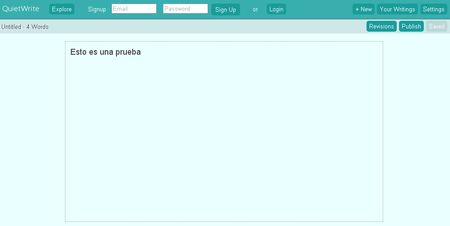 QuietWrite, Sencillo editor de texto online