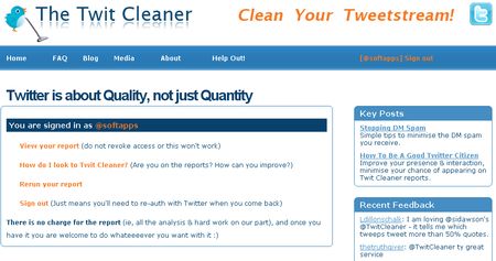 The Twit Cleaner, Detecta usuarios poco activos o spammers en tu Twitter