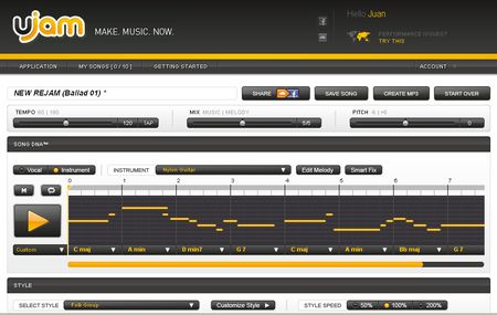 UJAM, Aplicacion web para que cualquiera pueda crear musica