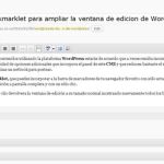 WordPressto, Bookmarklet para ampliar la ventana de edicion de WordPress