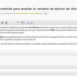 WordPressto, Bookmarklet para ampliar la ventana de edicion de WordPress