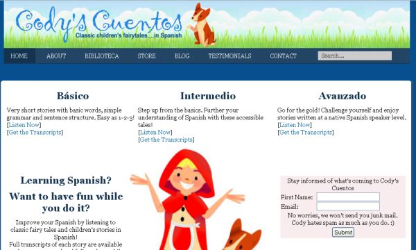 CodysCuentos, Audio cuentos para aprender español
