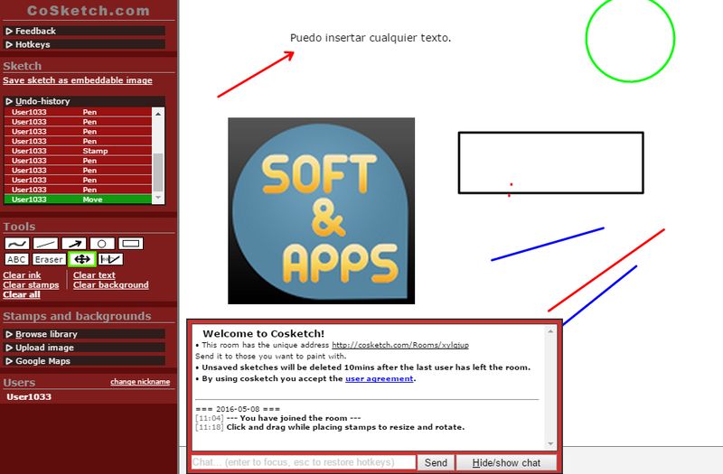 CoSketch: pizarra virtual online y multiusuario