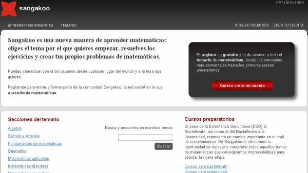 Sangakoo, Una red social para aprender matemáticas