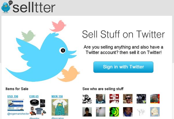 Selltter, Compra y vende a través de Twitter