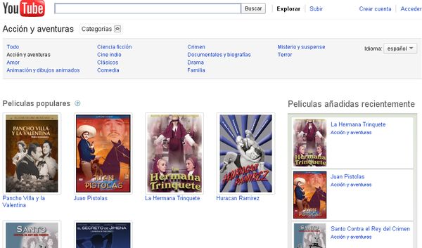 YouTube Movies, El canal de películas gratuitas de YouTube