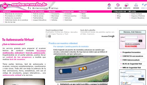 Autoescuela.tv, Preparate para el examen de conducir en esta autoescuela virtual