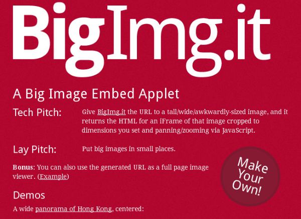 BigImg, Código para insertar imágenes grandes en un blog o web