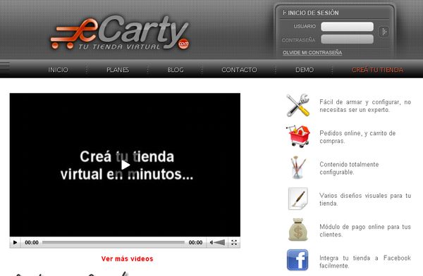 eCarty, crea tu tienda online de forma sencilla y gratuita