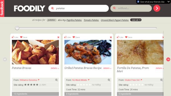 Foodily, Buscador de recetas de cocina