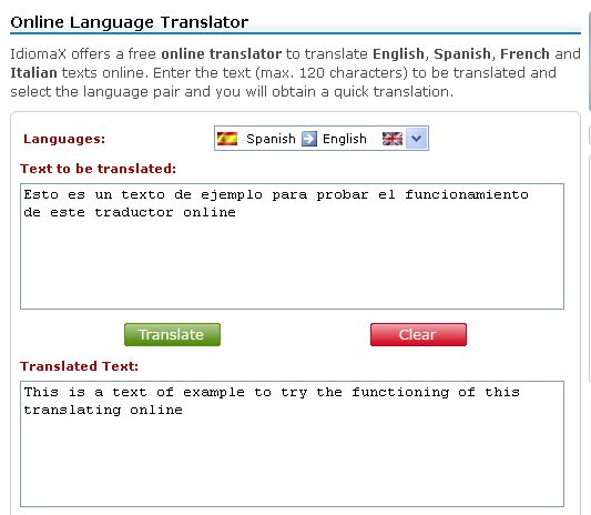 IdiomaX, Traductor online gratuito para diversos idiomas
