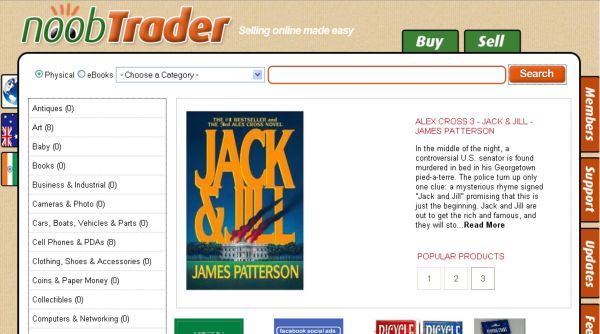 NoobTrader, Creación gratuita y fácil de una tienda online