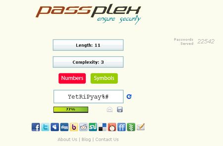 PassPlex, Generador de contraseñas aleatorias online