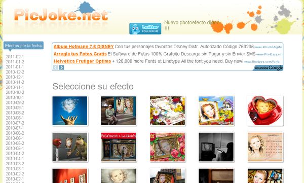 PicJoke, Otro sitio para hacer divertidos fotomontajes online