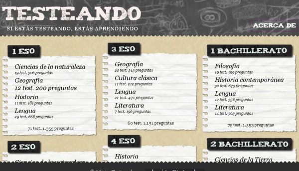 Testeando, Juego educativo orientado a ESO y Bachillerato