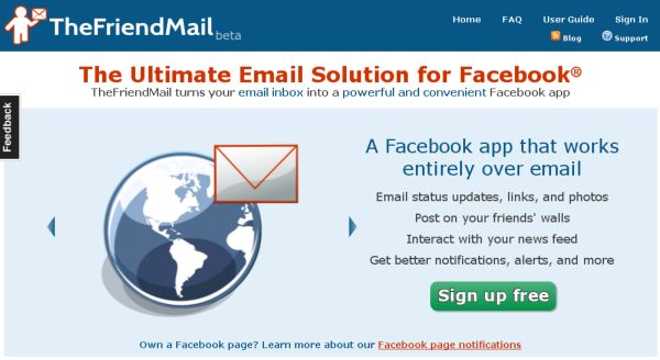 TheFriendMail, Envia actualizaciones y recibe las notificaciones de Facebook en tu email