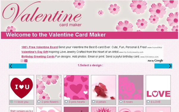 Valentine Card Maker, Tarjetas de felicitación personalizables para el día de San Valentín