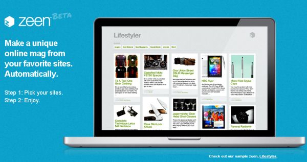 Zeen, Ve tus suscripciones RSS como un magazine