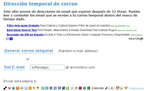 Anonymbox, otro servicio gratuito de correo temporal