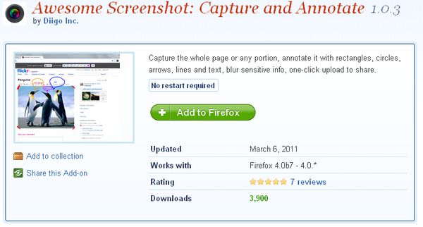 Awesome Screenshot, extensión para realizar capturas de pantalla desde Firefox