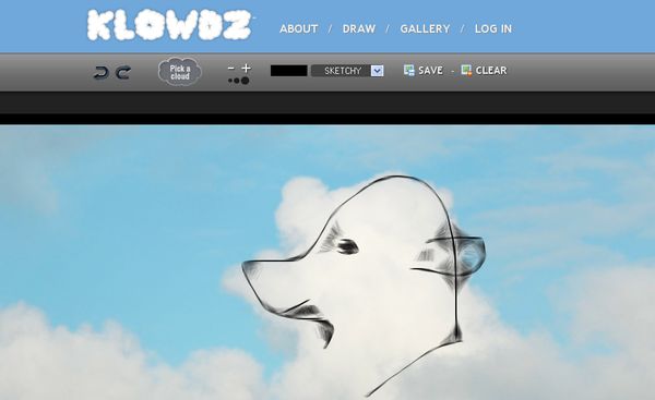 Klowdz, Utilidad web para dibujar formas en las nubes
