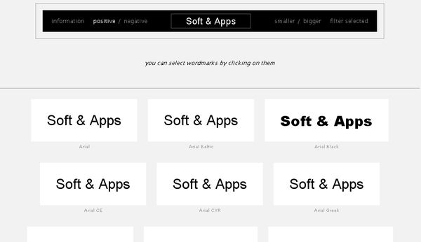 Wordmark, Visualiza todas las fuentes de texto instaladas en tu PC