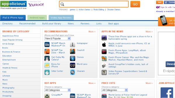 Appolicious, enorme directorio de aplicaciones para móviles