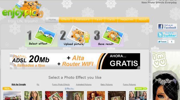 EnjoyPic, otro lugar para hacer fotomontajes online gratuitos