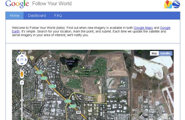 Recibe avisos cuando se actualicen las imágenes de satélite en Google Maps y Earth