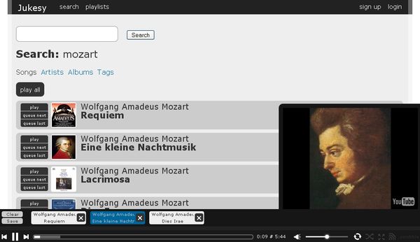 Jukesy, escucha online y a la carta la música de Youtube