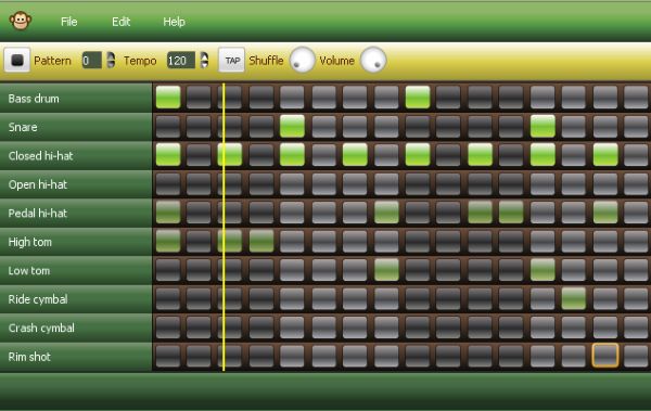 Monkey Machine, caja de ritmos online para crear loops de batería