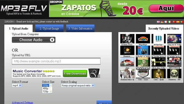 MP32FLV, Crea un vídeo a partir de un mp3 y subelo a YouTube