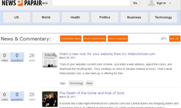 NewsPapair, nuevo agregador de noticias