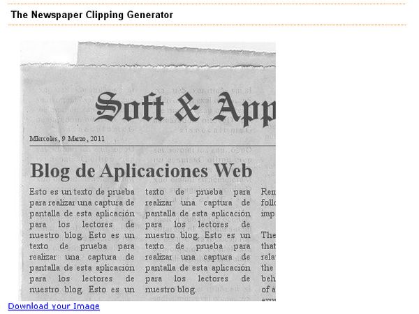 NewspaperClippingGenerator, crea la portada de un periódico con tus textos  - Soft & Apps