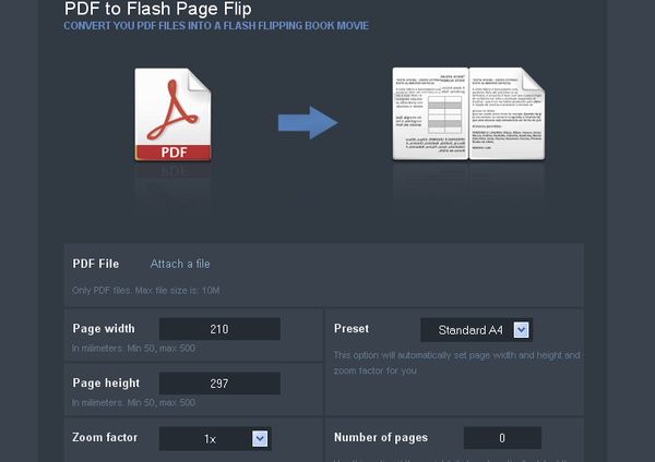 PDFtoFlash, convierte documentos pdf en un libro en flash