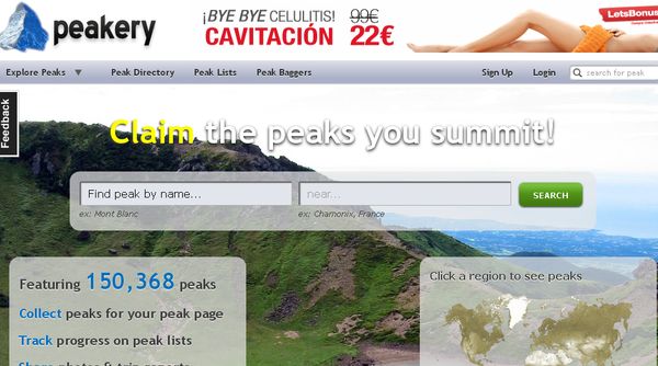 peakery, red social para aficionados al montañismo