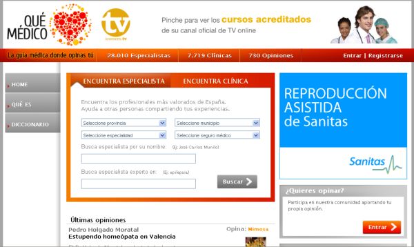 Qué Médico, busca especialista en España