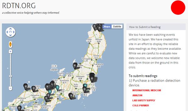 RDTN, otro mapa para medir la radiactividad en Japón