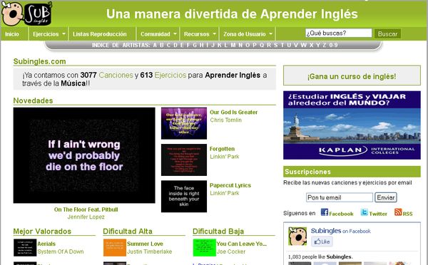 Subingles, aprende inglés con canciones